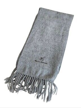 Alpaca Camargo Light Gray Fringe Scarf Unisex